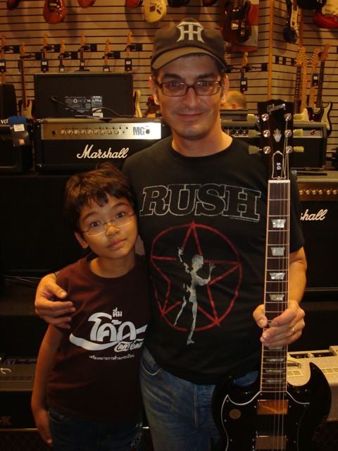 With Zen and my new guitar at Long & McQuade