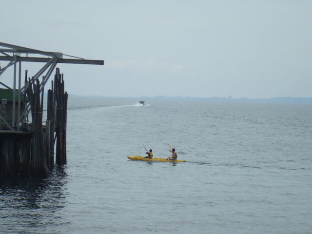 Peter and Zen in a kayak