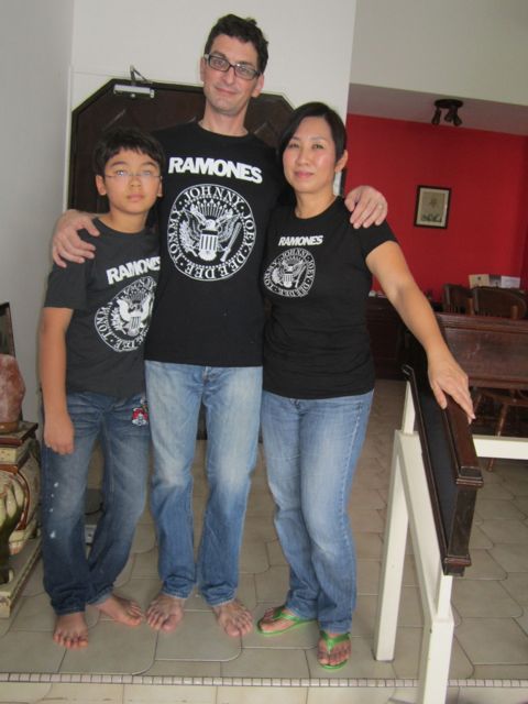 Peter, Naoko and Zen in our new Ramones t-shirts!
