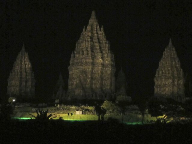 Prambanan at night