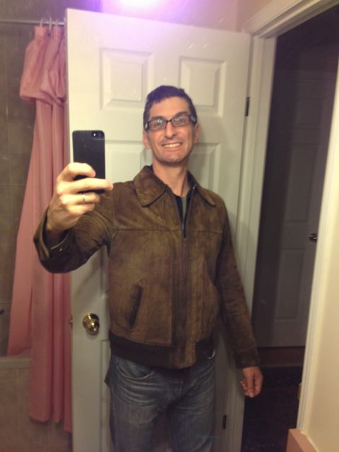 Here's the old brown suede leather jacket my uncle gave me in 1984.